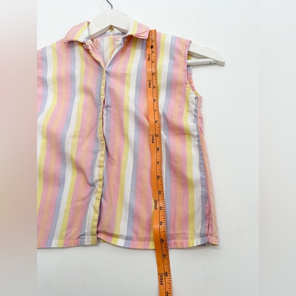 Girls Summer Striped Button Down Top-Sleeveless-Size: 5T Approx. - Picture 6 of 7